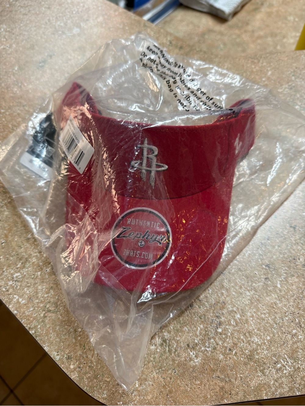 NWT Zephyr Houston Rockets Red Visor One Size Fits All